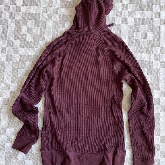 Everlane The Waffle-Knit Hoodie, XS, Dark Mahogany - Picture 4 of 4